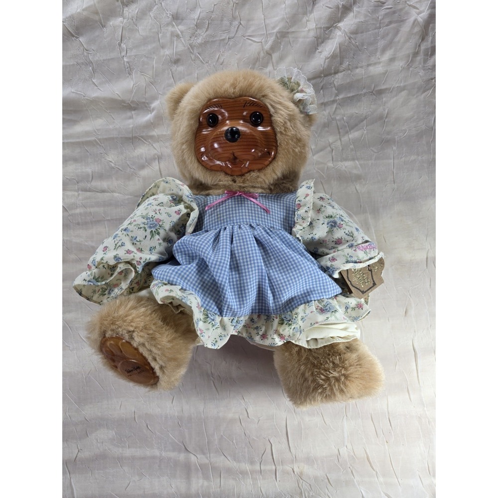 Robert Raikes Stacie and Fifi Limited Edition Wooden Face Bear Vintage 15"